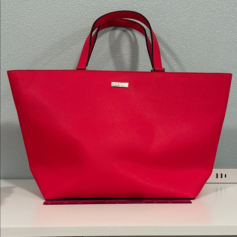 Kate spade large tote hot pink leather shopper